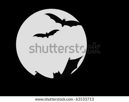 stock photo bat silhouette on the moon