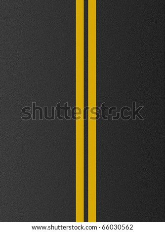 Double yellow lines on asphalt texture