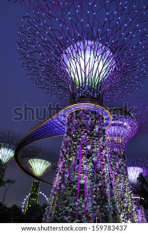 Gardens By The Bay - Supertree Grove In Singapore. Spanning 101 Hectares, And Five-Minute Walk From Bayfront Mrt Station.
