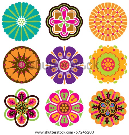 Vector Flower Icons - 57245200 : Shutterstock
