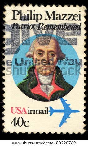 USA - CIRCA 1980 : A stamp printed in the USA shows Philip Mazzei, great physician , circa 1980