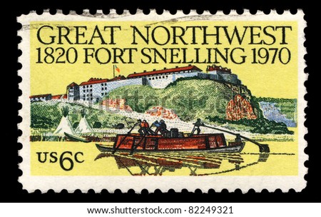 USA - CIRCA 1970 : A stamp printed in the USA shows Great Northwest Fort Snelling 1920-1970, circa 1970