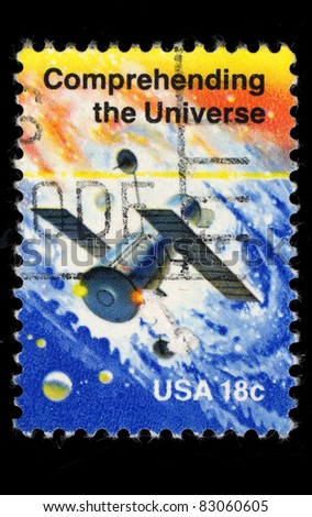 USA - CIRCA 1981 : A stamp printed in the USA shows Comprehending the Universe, circa 1981