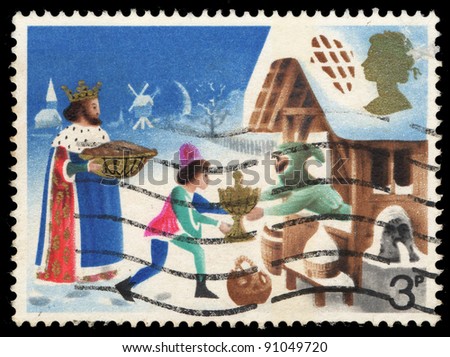 UNITED KINGDOM - CIRCA 1973: A stamp printed in United Kingdom shows Kings and his henchman, circa 1973