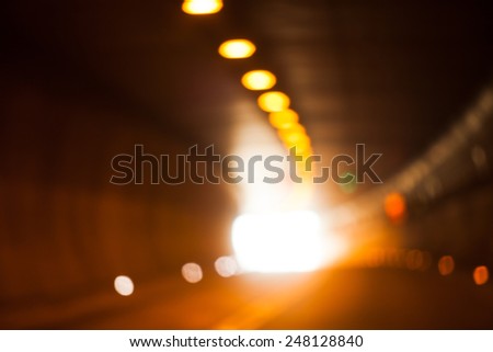 Light at the end of tunnel. Life motion concept