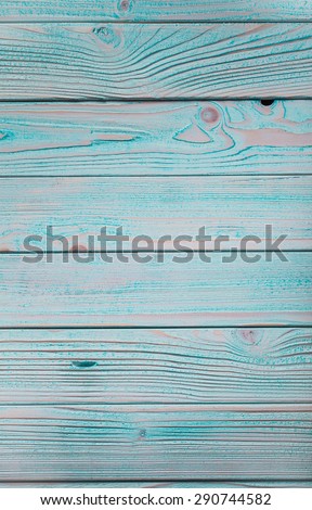 Blue wooden wall, painted in shabby chic style