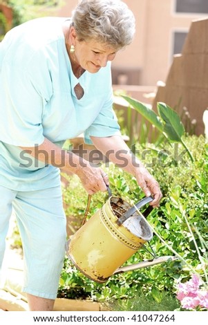 Aging Woman Gardening