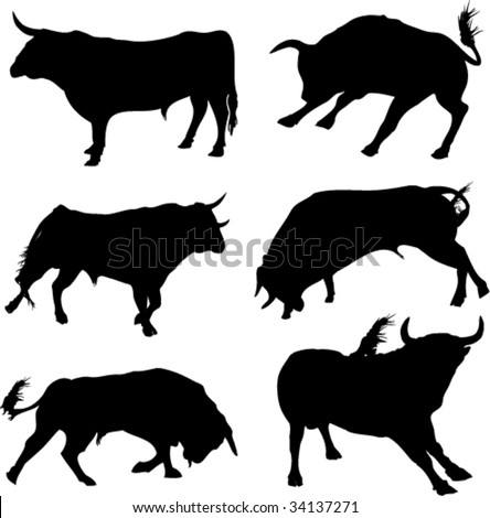 Bull Silhouette Stock Vector Illustration 34137271 : Shutterstock
