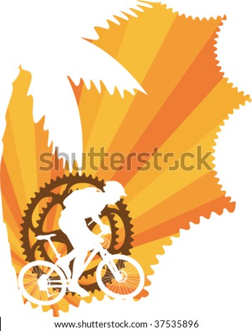 mountain biking wallpapers. stock vector : Mountain bike