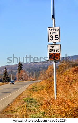 Speed sign with electronic speed monitor