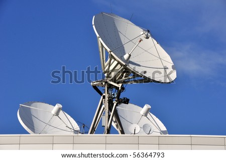 Satellite Communications Dishes on a Roof