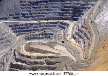 stock photo Closeup of Copper Mine Open Pit Excavation
