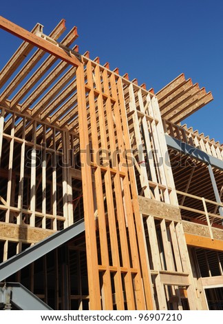 Wood Beam Structure and Construction Site