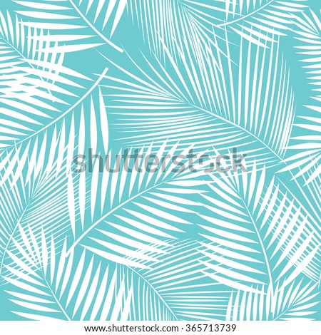 Leaves of palm tree. Seamless pattern. Vector background.
