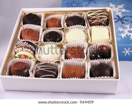 Opened box of chocolates.