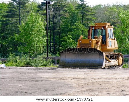Bulldozer used in clearing construction site.
