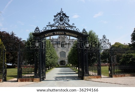 A steel gate access to Salve Regina University Newport RI