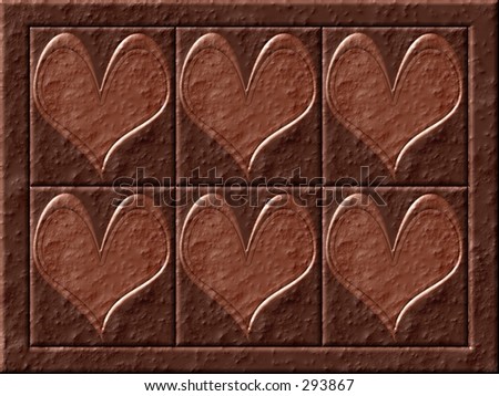 Chocolate hearts texture and background