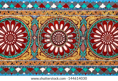 AGRA, INDIA - MARCH 23: Pattern on Taj Mahal on March 23, 2012 in Agra, India. Taj Mahal is widely recognized as the jewel of Muslim art and one of the universally masterpieces of the world