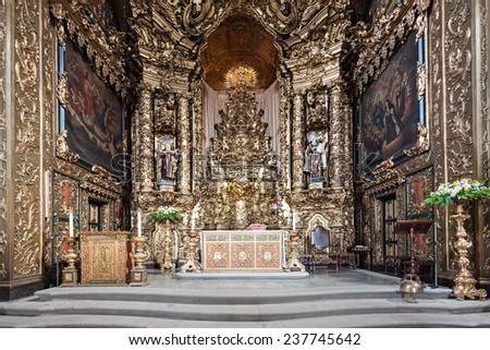 PORTO, PORTUGAL - JULY 01: Carmo Church interior on July 01, 2014 in Porto, Portugal