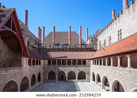 GUIMARAES, PORTUGAL - JULY 11: Inside the Palace of the Duques of Braganza on July 11, 2014 in Guimaraes, Portugal