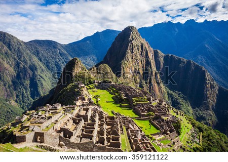 Machu Picchu, a UNESCO World Heritage Site in 1983. One of the New Seven Wonders of the World.