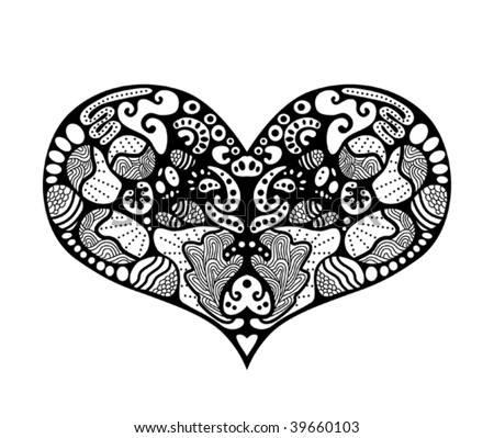 stock vector abstract heart tattoo for your design