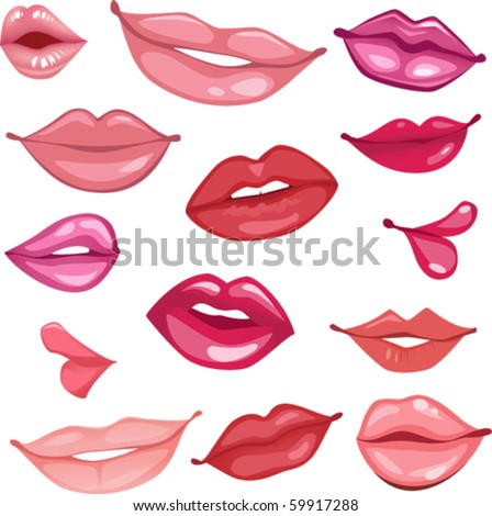 stock vector : set of vector lips