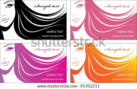 Free Stock Vector on Stock Vector   Stylish Face Of Woman With Long Hair  Template Design