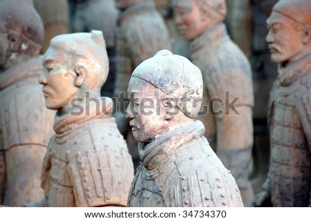 Terra cotta army warriors in Xian, China