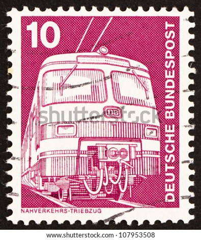 GERMANY - CIRCA 1975: a stamp printed in the Germany shows Electric Train, circa 1975