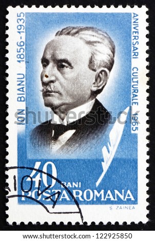 ROMANIA - CIRCA 1965: a stamp printed in the Romania shows Ion Bianu, Philologist and Historian, circa 1965