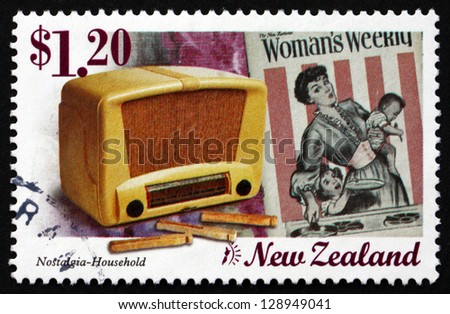 NEW ZEALAND - CIRCA 1999: a stamp printed in the New Zealand shows Old Radio, Nostalgia, circa 1999