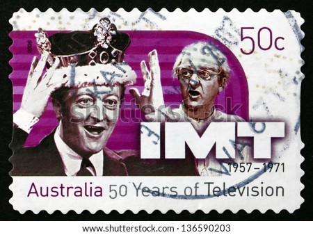 AUSTRALIA - CIRCA 2006: a stamp printed in the Australia shows In Melbourne Tonight, Television Show, 50th Anniversary of Television in Australia, circa 2006