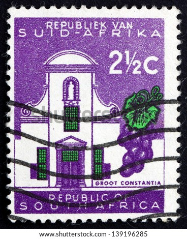 SOUTH AFRICA - CIRCA 1961: a stamp printed in South Africa shows Groot Constantia, The Oldest Wine Estate in South Africa, circa 1961