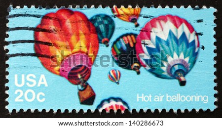 UNITED STATES OF AMERICA - CIRCA 1983: a stamp printed in the USA shows Balloons, Flying Machines, circa 1983
