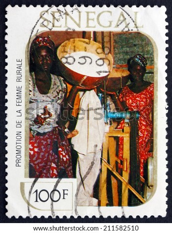 SENEGAL - CIRCA 1980: a stamp printed in Senegal shows Rural Women Workers, circa 1980