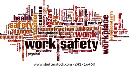 Work safety word cloud concept Vector illustration Work safety word cloud concept Vector illustration