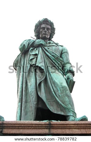 Statue of Johann Christoph Friedrich von Schiller, German poet, philosopher, historian and playwright in Stuttgart