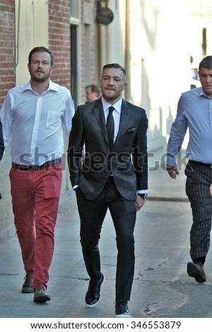 HOLLYWOOD - DECEMBER 2, 2015: Mixed martial arts fighter Conor McGregor is in Hollywood for an appearance on Jimmy Kimmel Live! December 2, 2015.