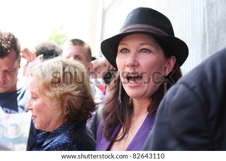 stock photo HOLLYWOOD CA AUGUST 11 Go Go's Kathy Valentine and Gina