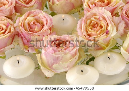 candle with aromatic rose- Beauty rose treatment-