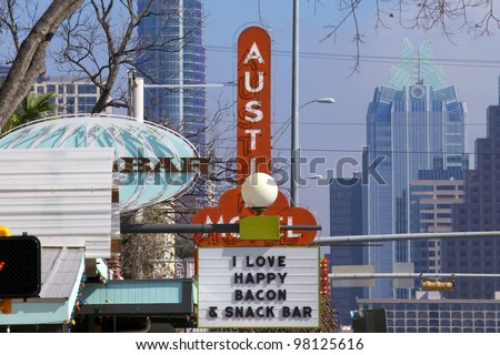 Austin, TX - March 12: SXSW Interactive Conference in Austin.   South Congress Ave. is full of interesting shops and hotel.