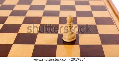 Lonely pawn on empty chess board