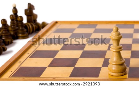 White queen on chess board, game is broken