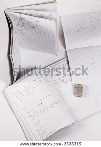Mathematics home work written at school notebook