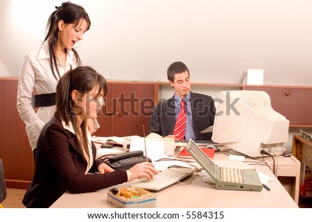 Group of business people on work place at office