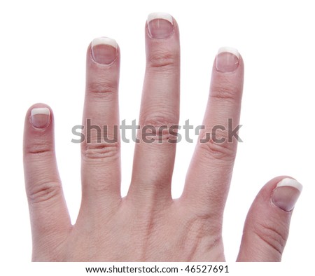 manicure designs for short nails. stock photo : Hand with short