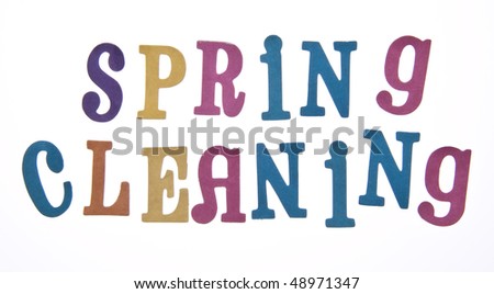 It is time to clean up for spring!  Spring cleaning themed image isolated on white with a clipping path.
