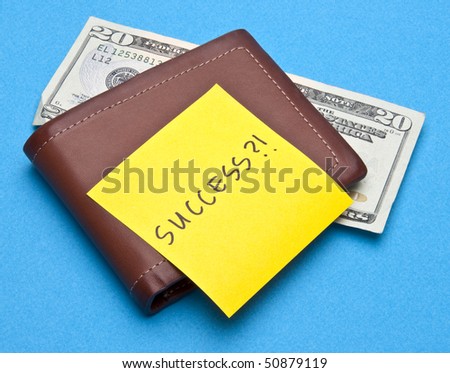 Does Money Equal Success? Conceptual Image on Blue